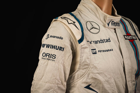 Valtteri Bottas 2015 race-worn suit with Martini livery