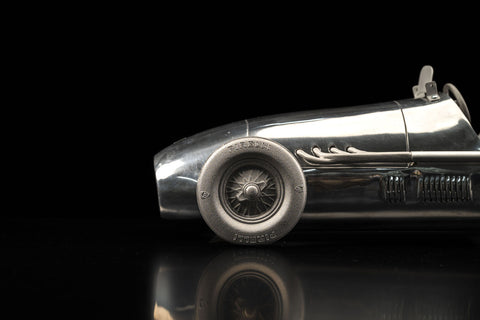 Scale model of the Ferrari 500 F2 polished aluminum