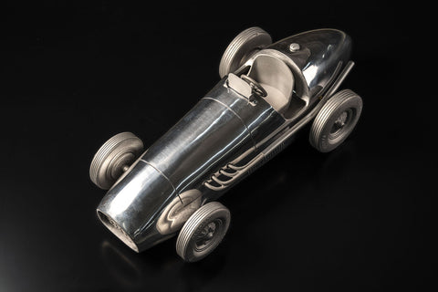 Scale model of the Ferrari 500 F2 polished aluminum