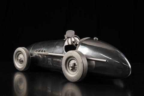 Scale model of the Ferrari 500 F2 polished aluminum